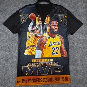 LeBron James NBA Finals MVP Lakers Shirt Mens Black 4-Time Winner 2012-2020 Tee